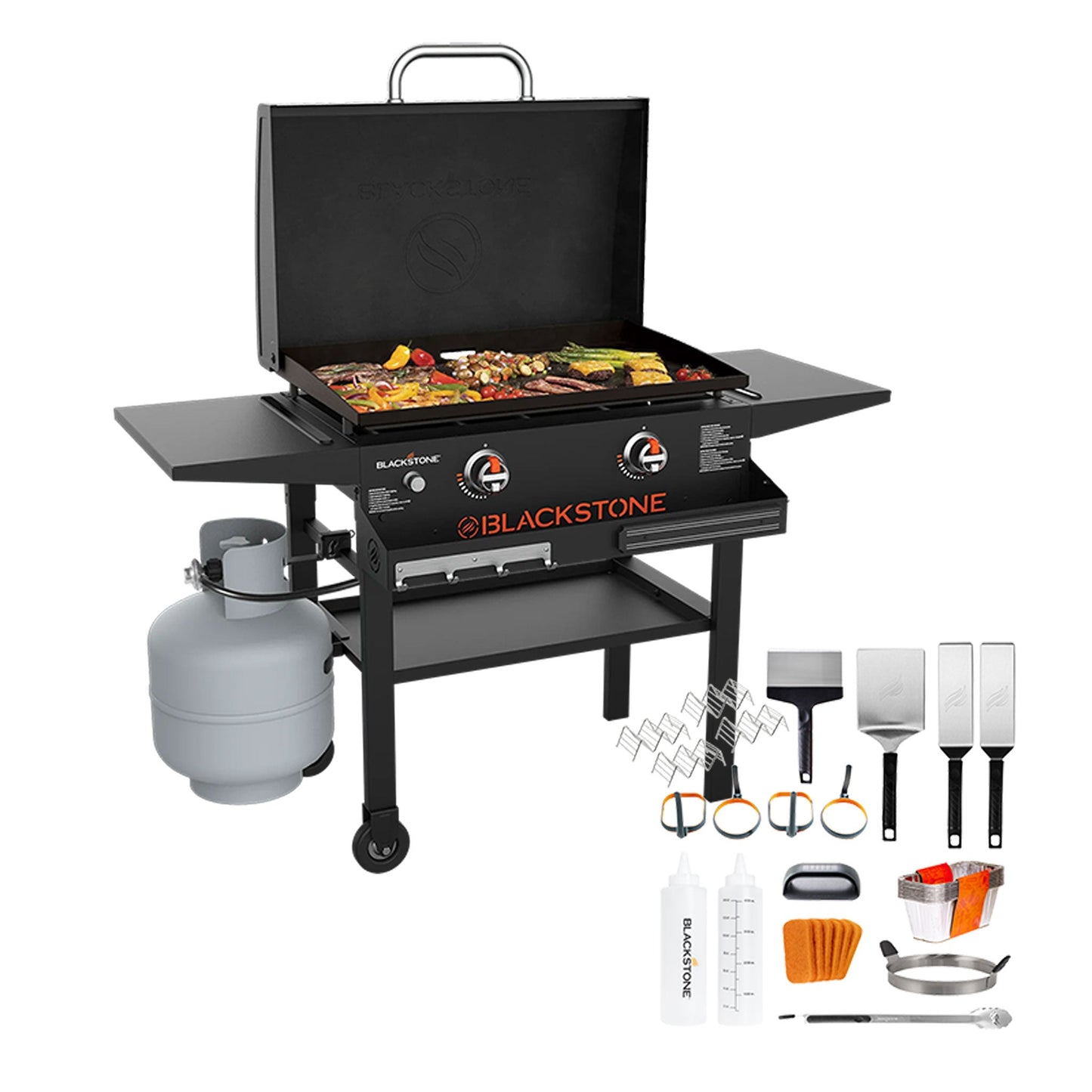 28" Griddle W/Hood & Front Shelf Bundle