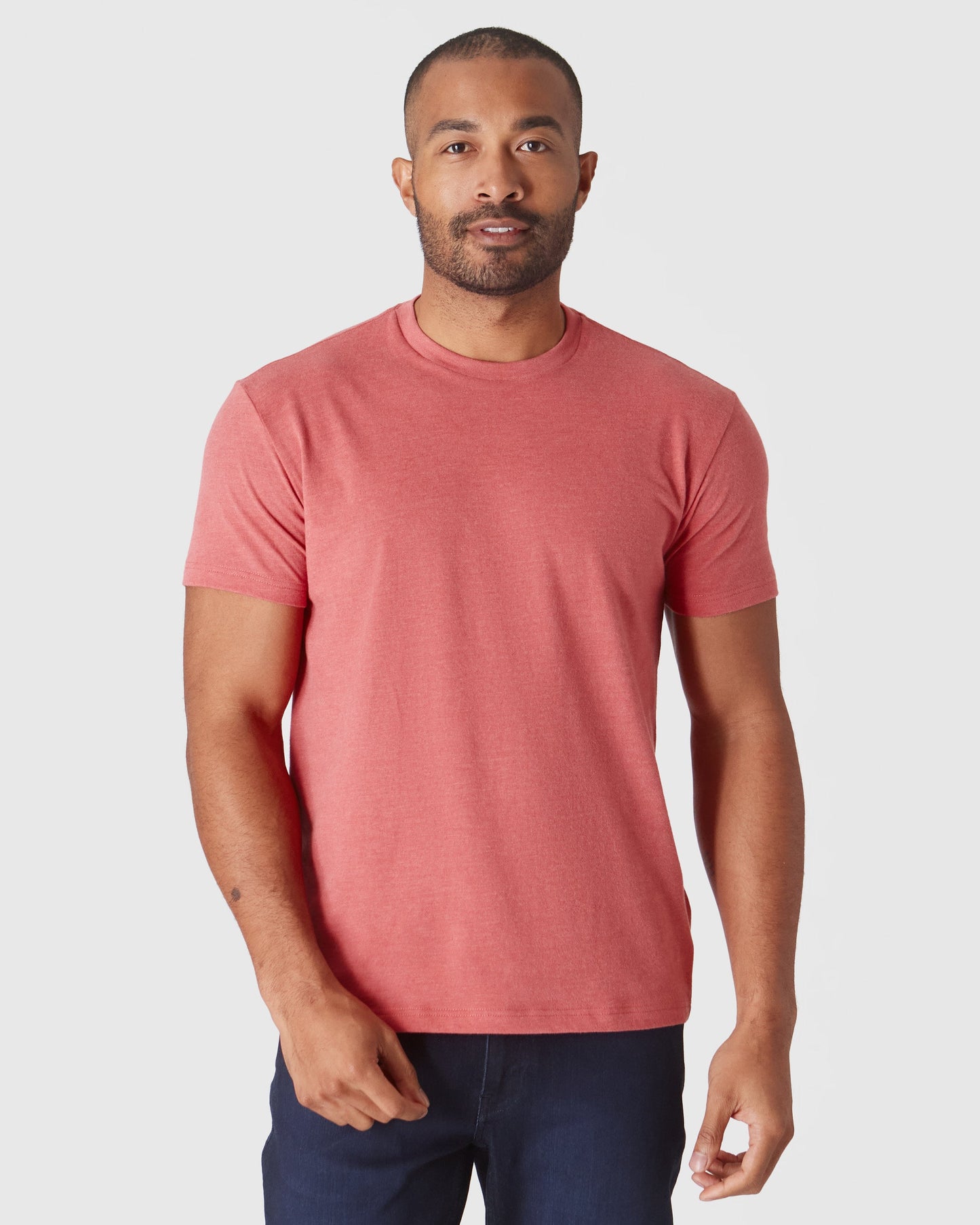 Heather Garnet Short Sleeve Crew Neck T-Shirt