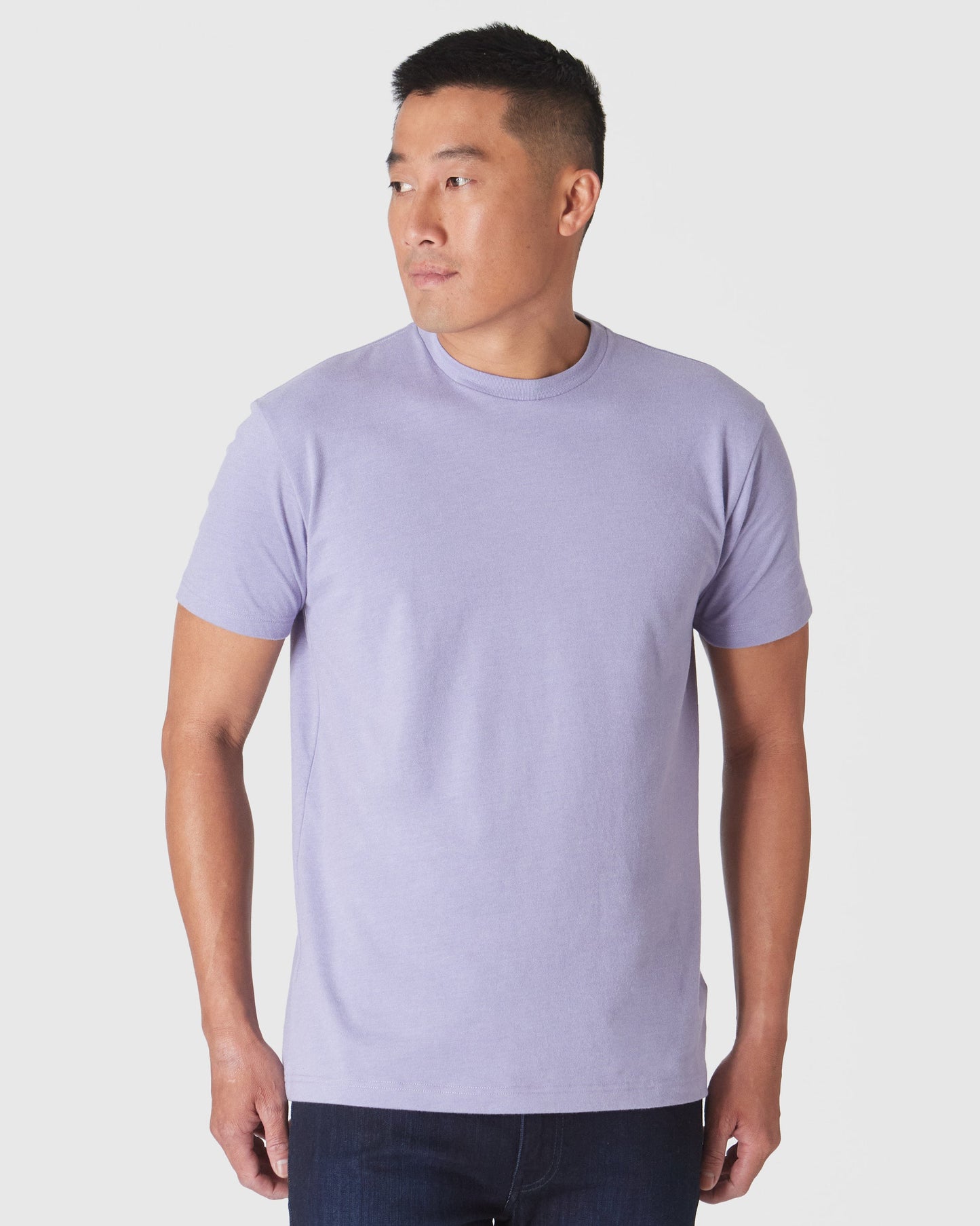 Heather Dark Orchid Short Sleeve Crew Neck T-Shirt