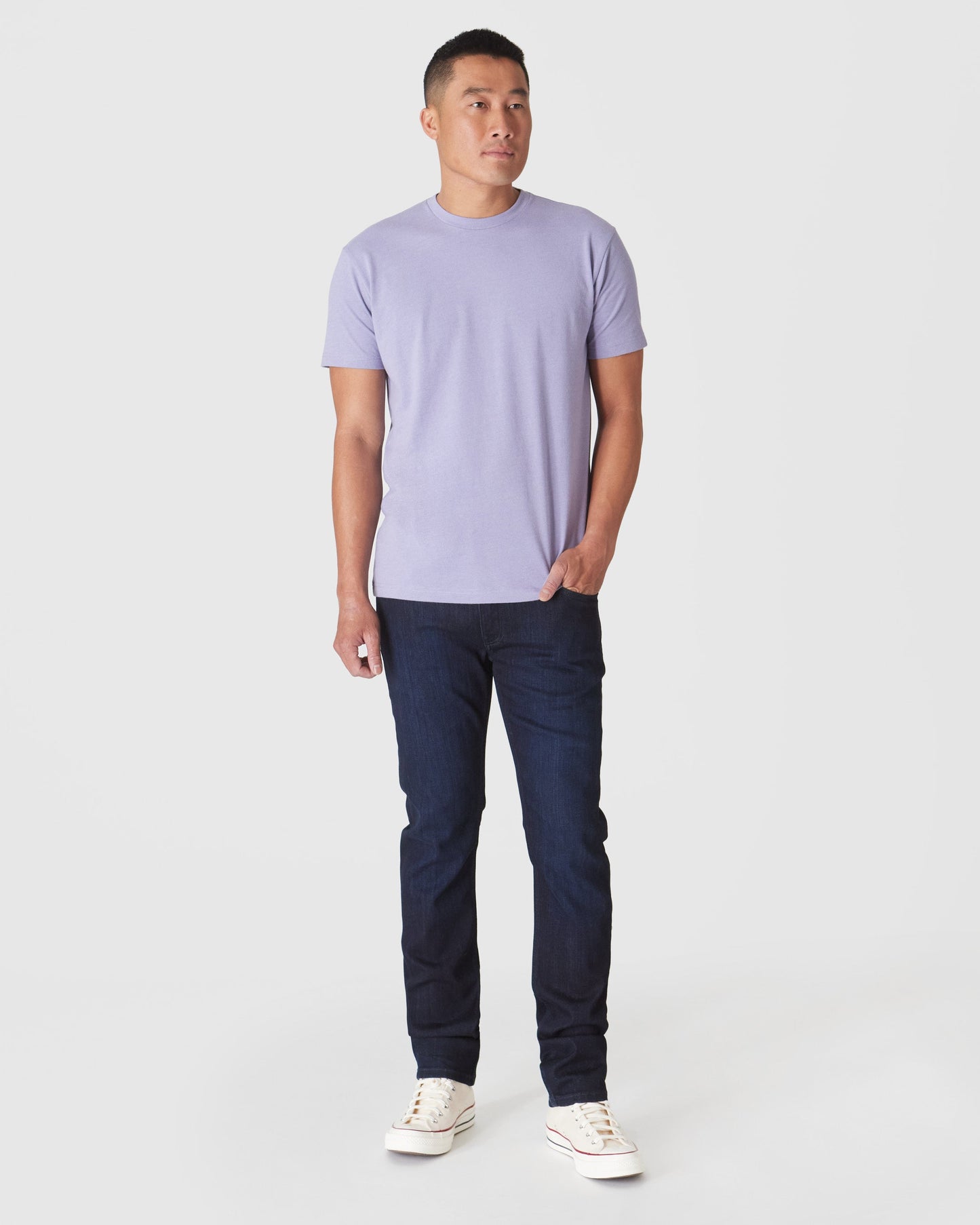 Heather Dark Orchid Short Sleeve Crew Neck T-Shirt