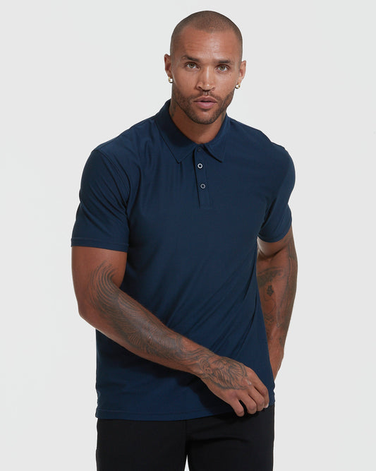 Navy Short Sleeve Active Polo