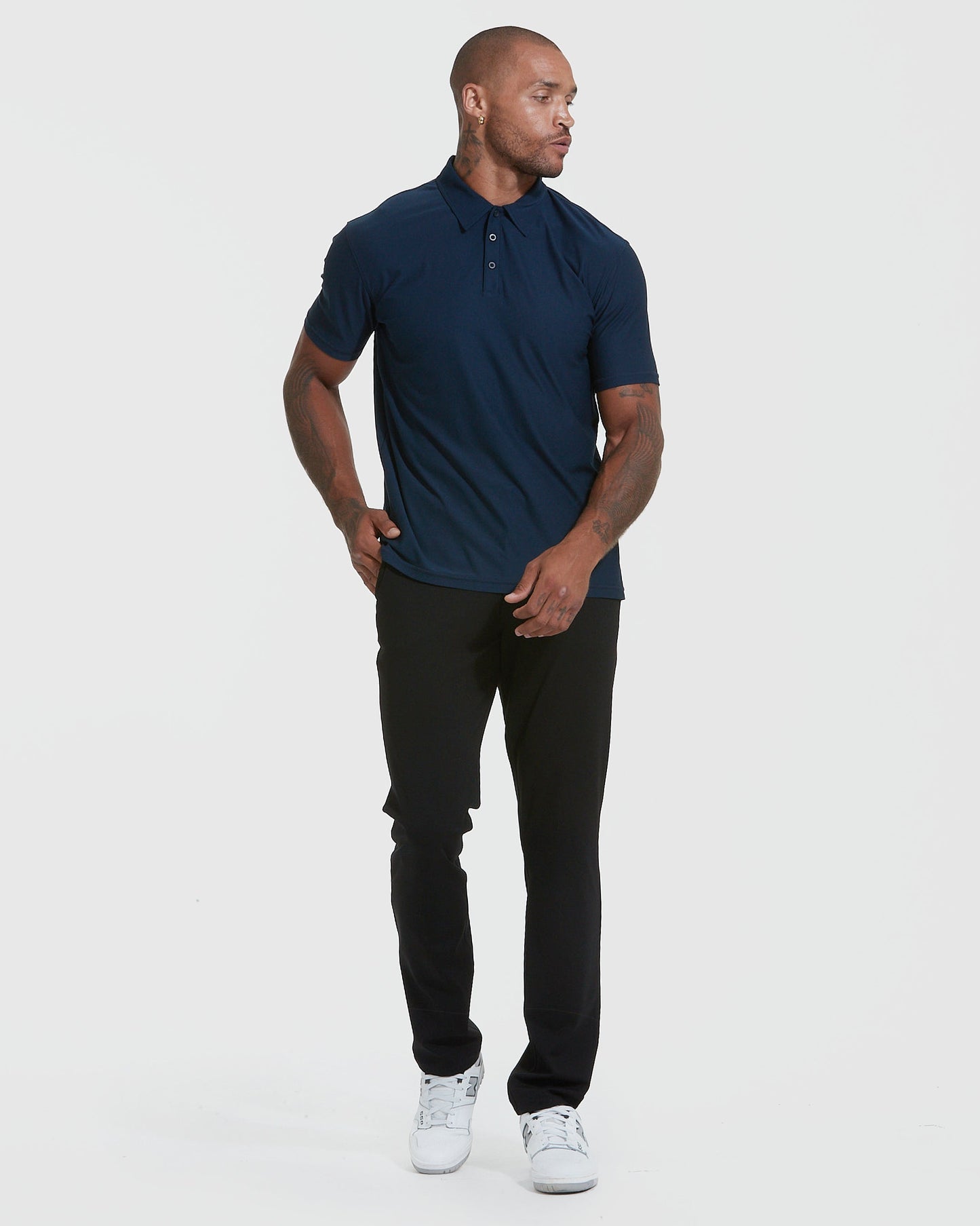 Navy Short Sleeve Active Polo