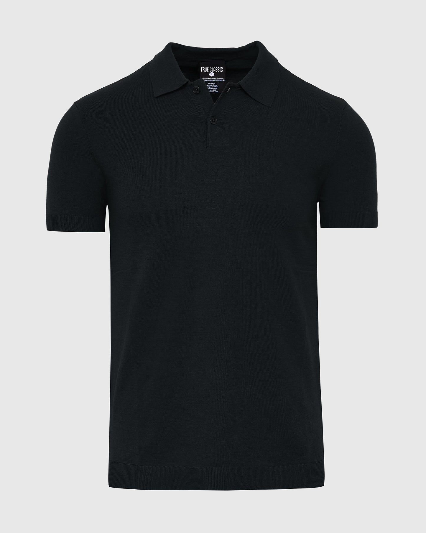 Black Short Sleeve Sweater Polo