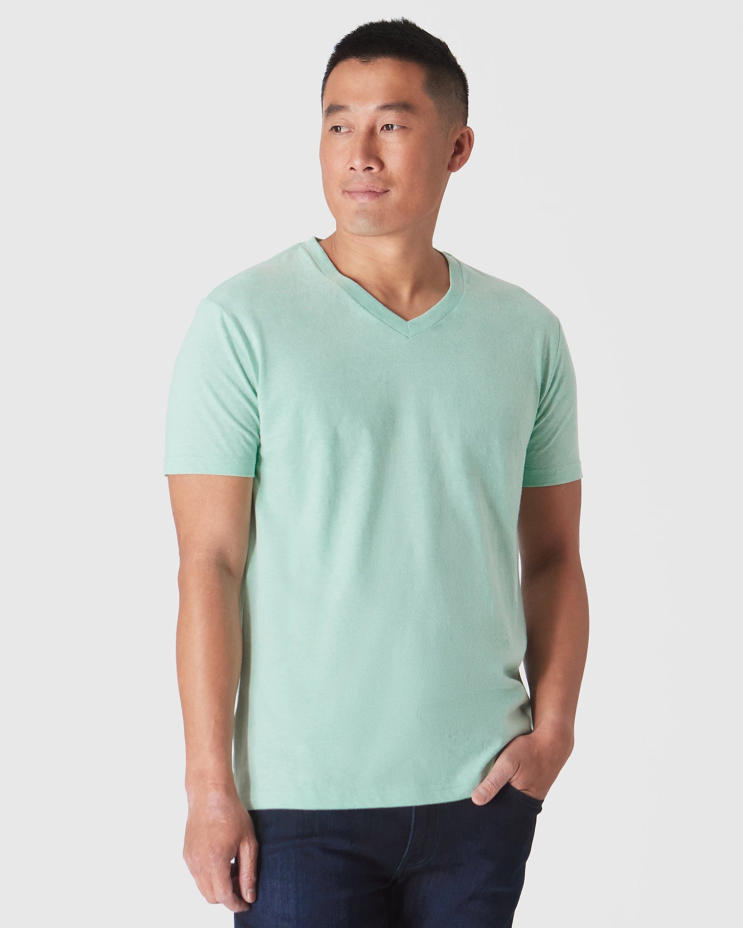 Heather Mist Short Sleeve Vee Neck T-Shirt