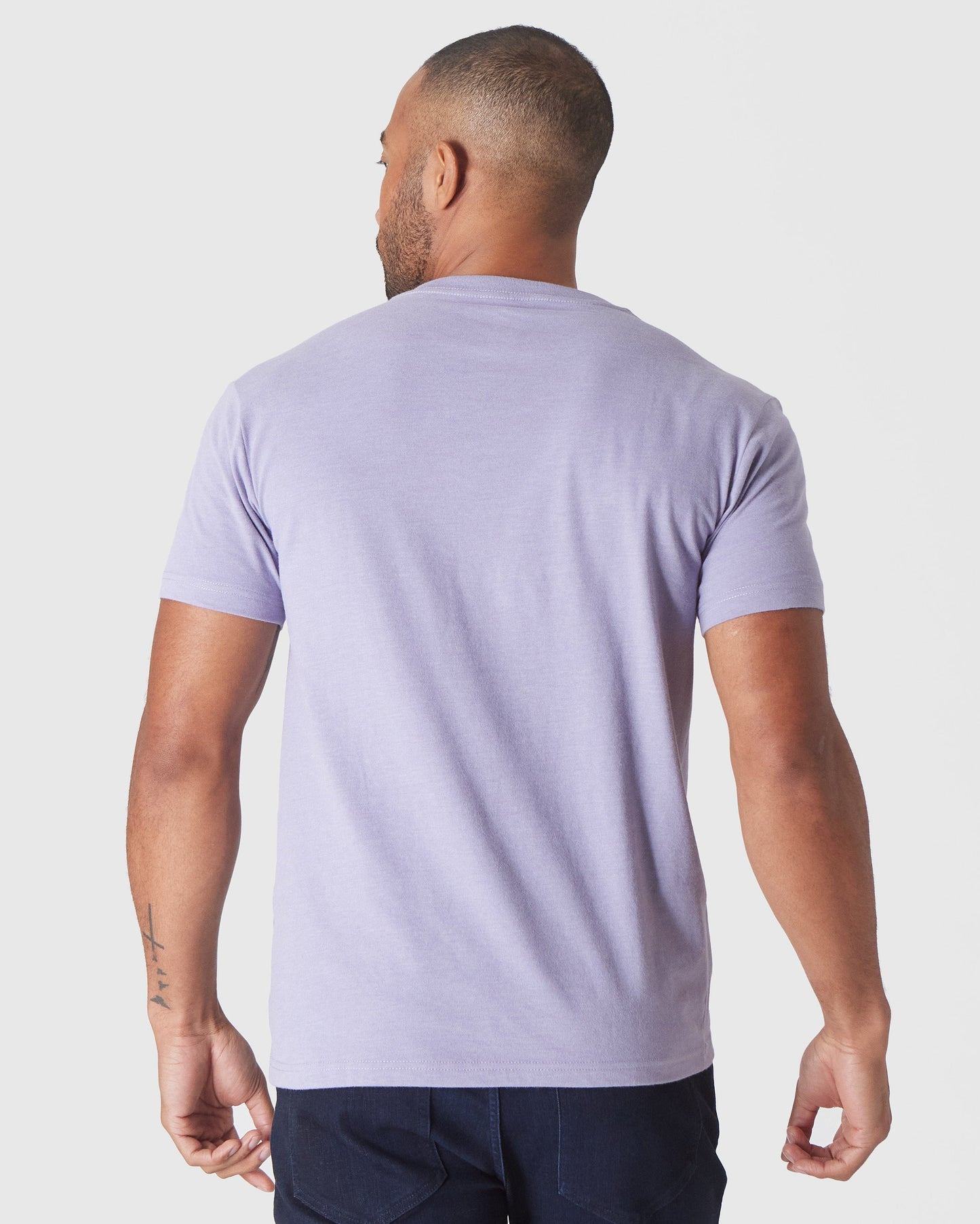 Heather Dark Orchid Short Sleeve Vee Neck T-Shirt