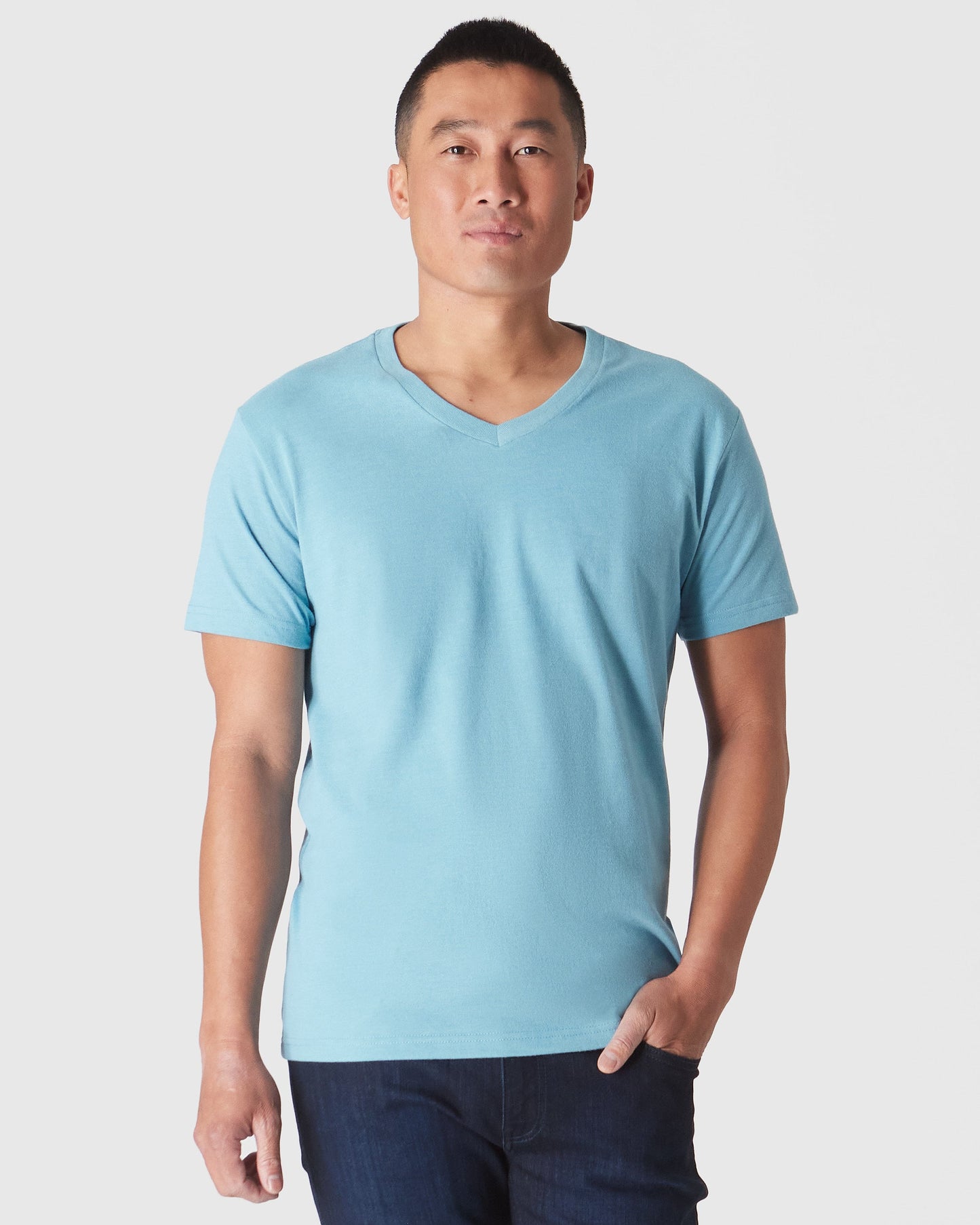 Heather Voyager Short Sleeve Vee Neck T-Shirt