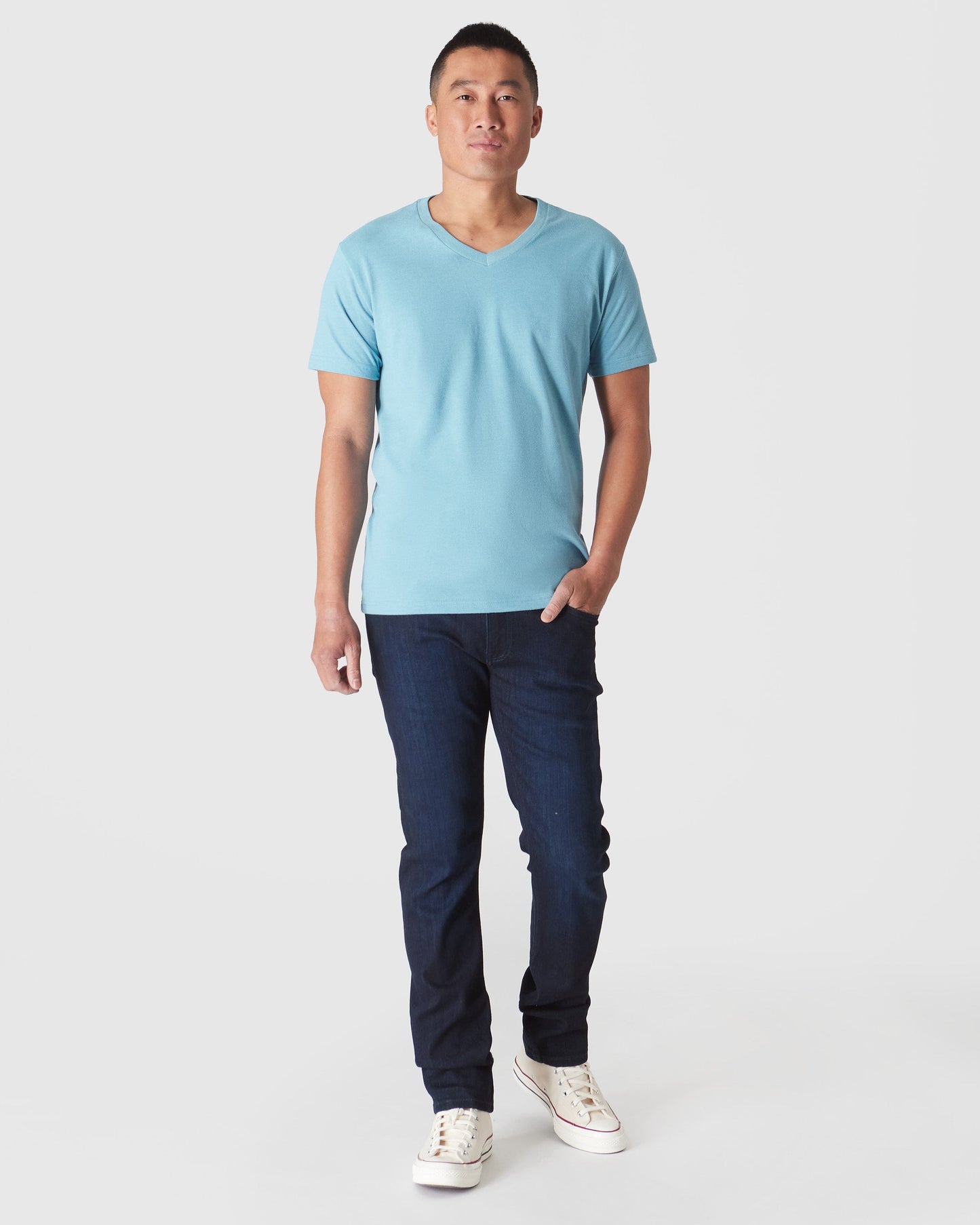 Heather Voyager Short Sleeve Vee Neck T-Shirt