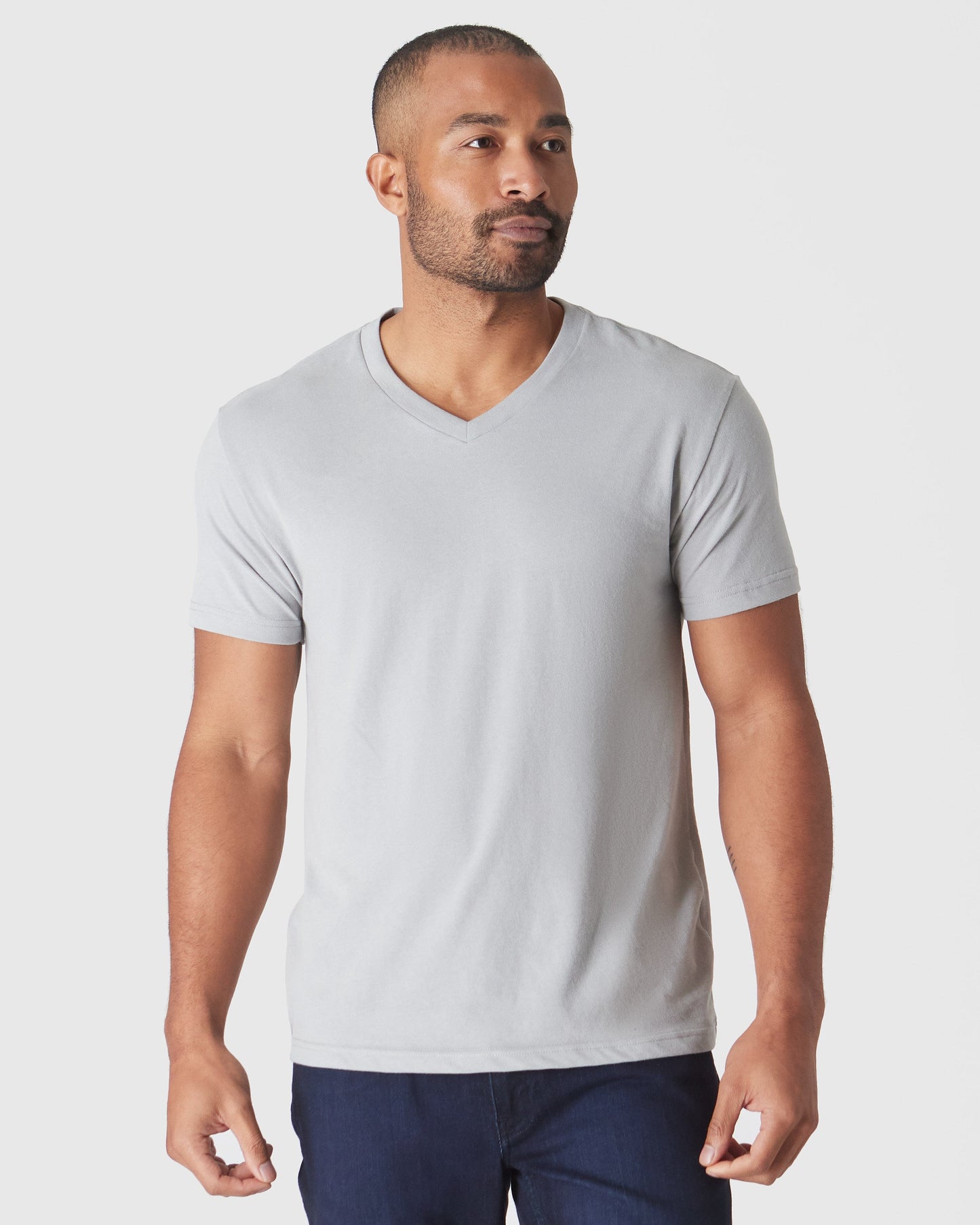 Steel Short Sleeve Vee Neck T-Shirt