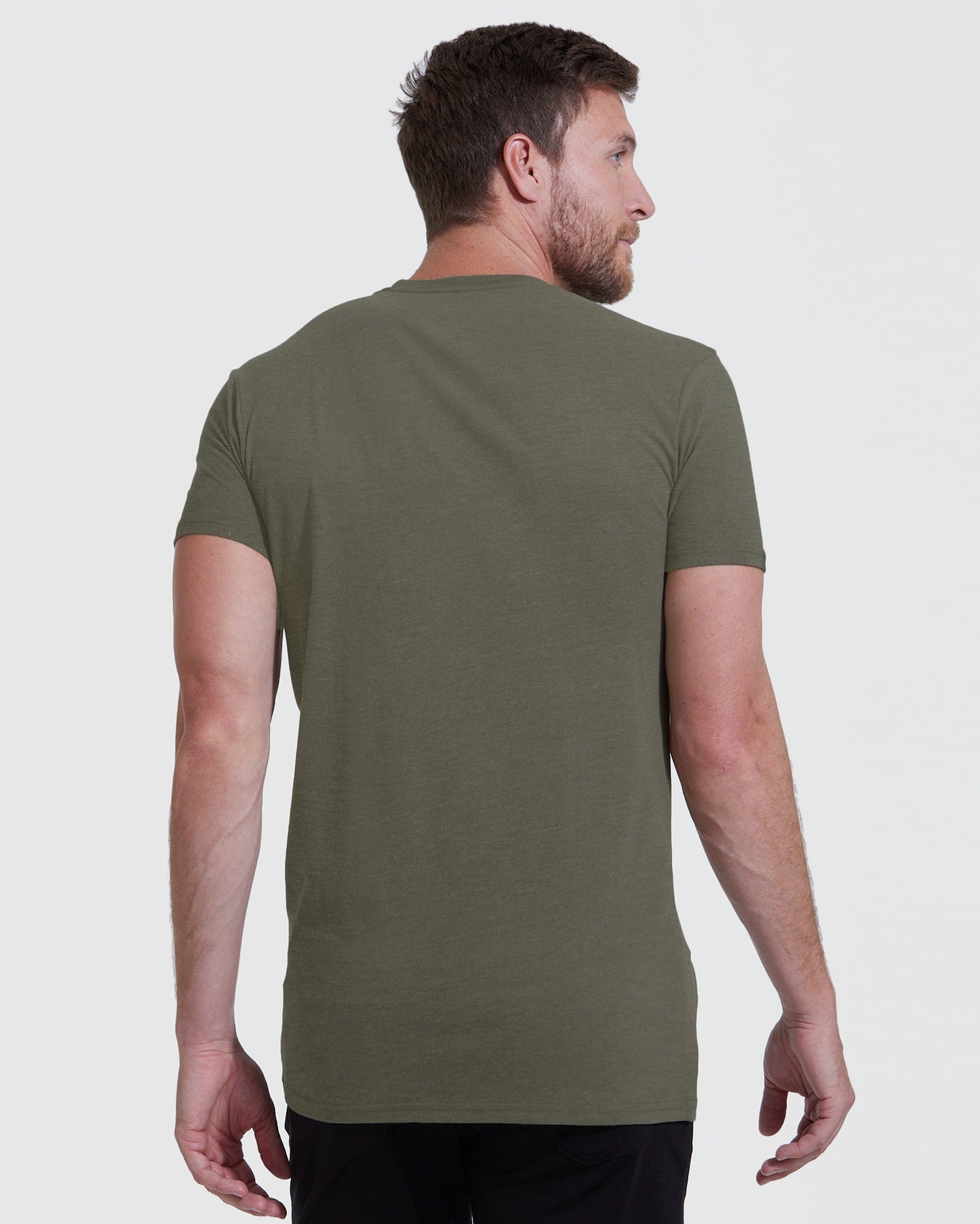 Heather Military Green Short Sleeve Tall Crew