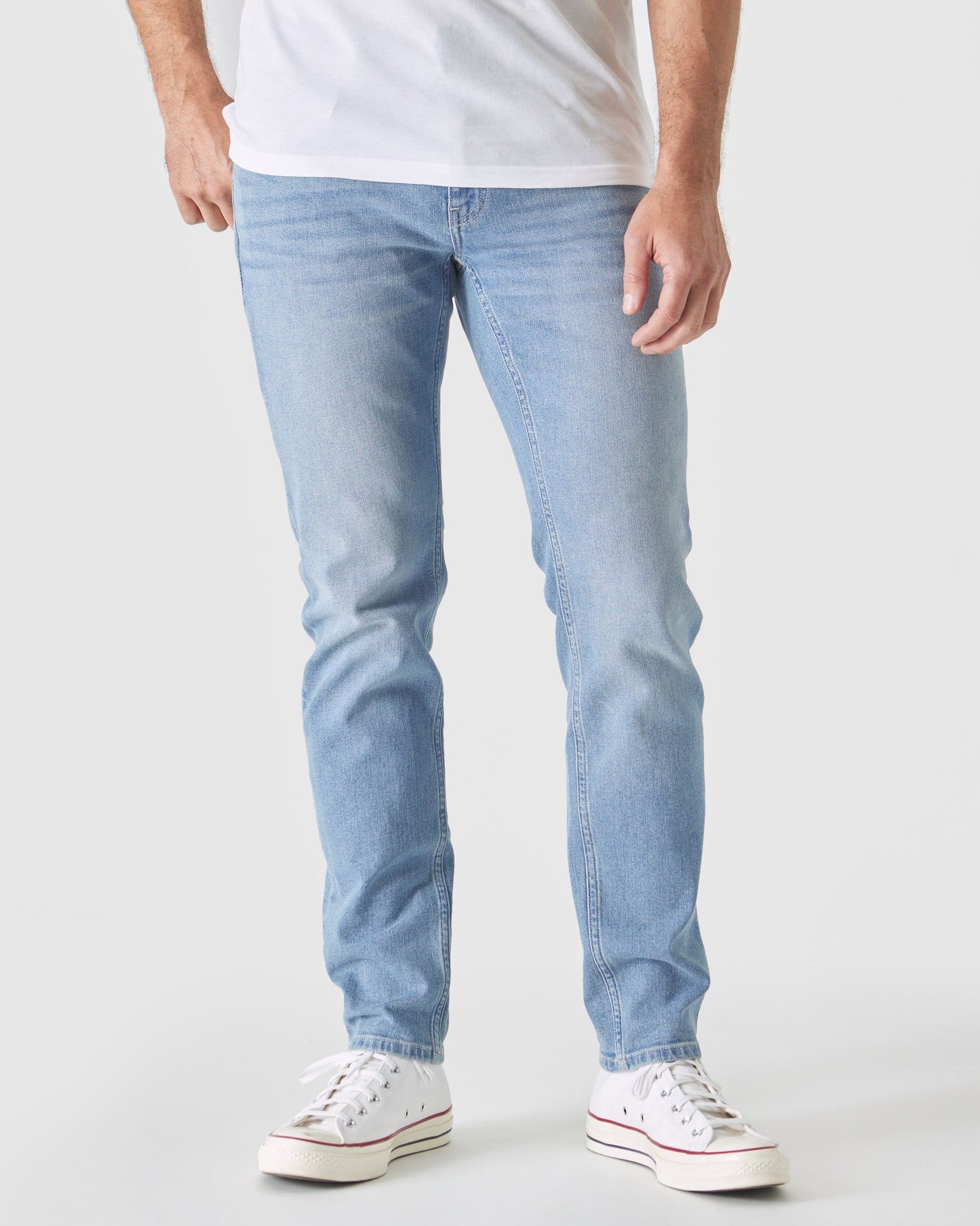 Light Indigo Wash Slim Authentic Stretch Jeans