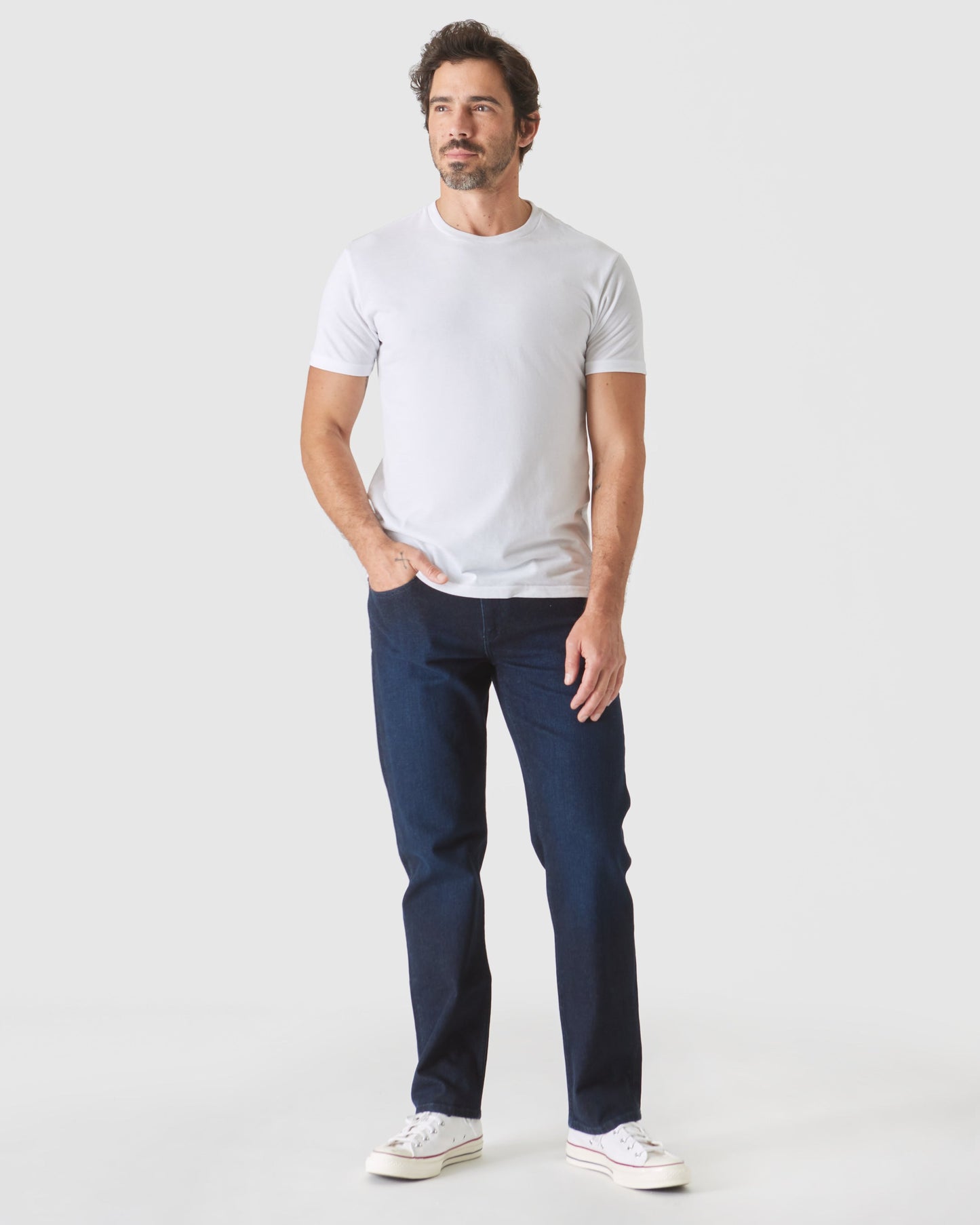 Indigo Rinse Straight Authentic Stretch Jeans