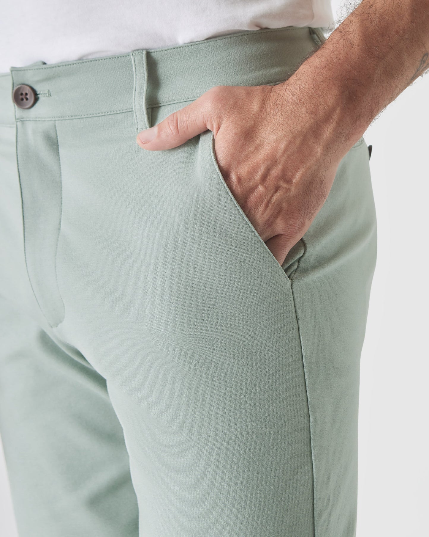 9" Slate Green Comfort Knit Chino Short