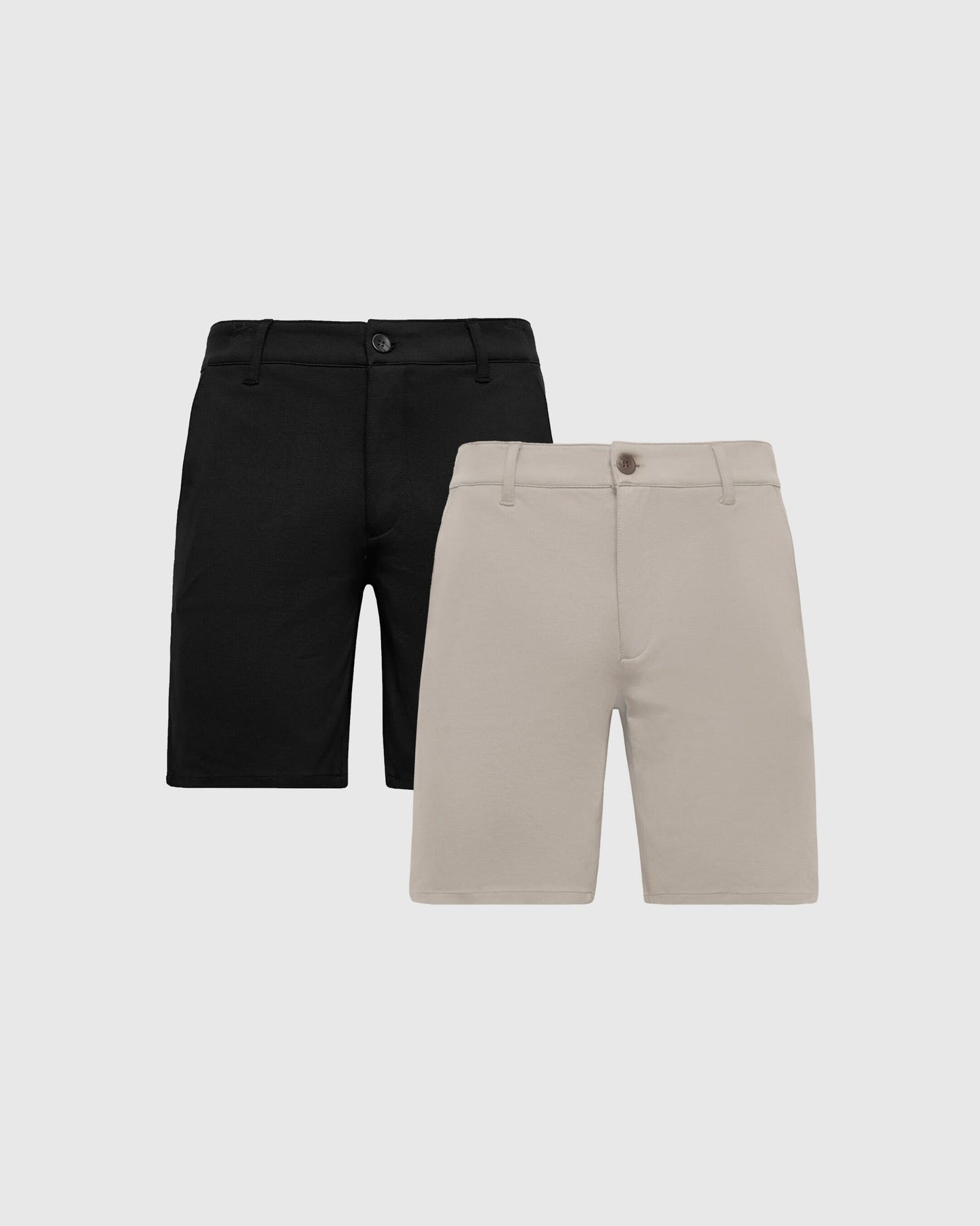 9" Black & Sandstone Comfort Chino Shorts 2-Pack