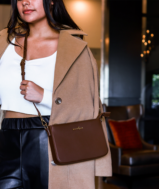 Ara Convertible Crossbody Clutch - Coffee Brown