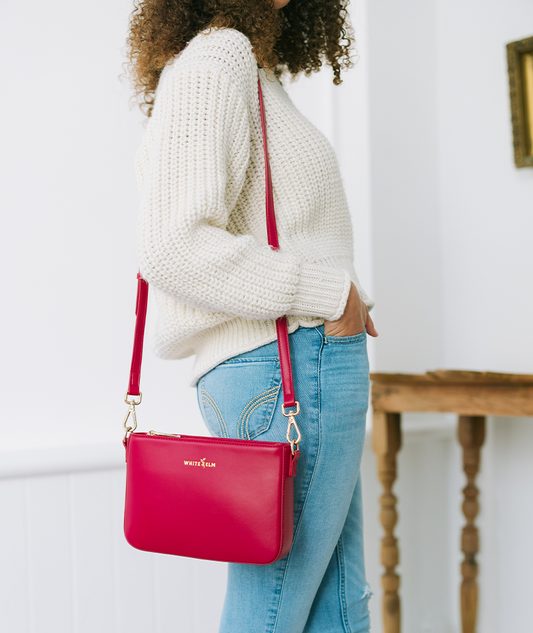 Ara Convertible Crossbody Clutch - Cranberry