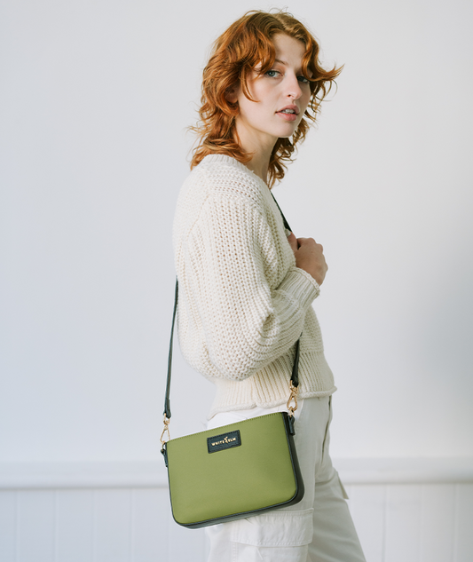 Ara Convertible Crossbody Clutch - Green Nylon