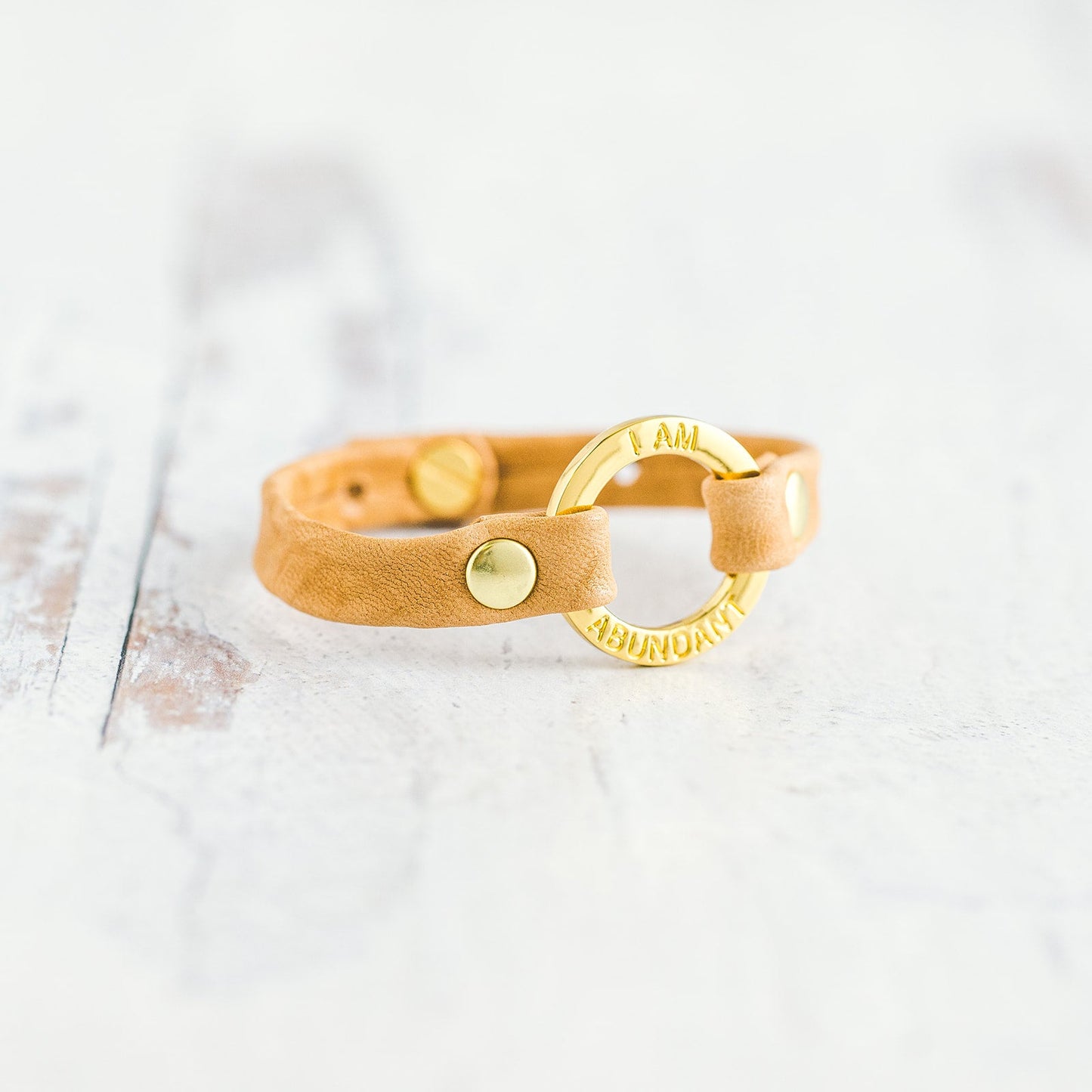 Mantra “ I AM ABUNDANT” Bracelet - Gold