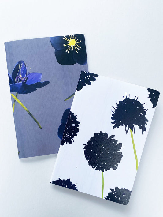 Notebook Set:  Black Hellebore & Black Scabiosa