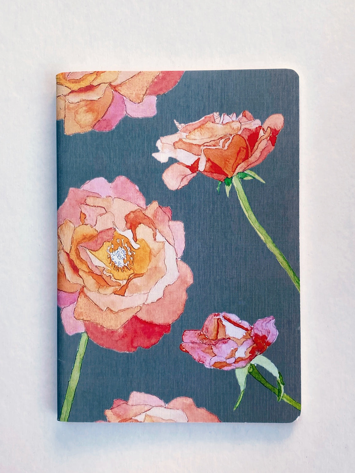 Notebook Set:  Red Carnations & Peach Roses