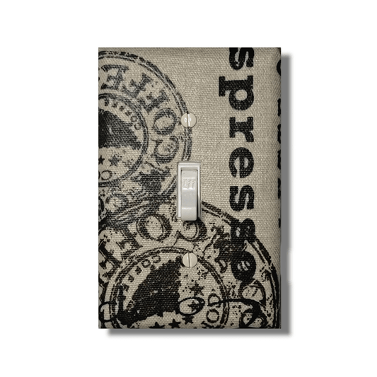 Caffeine Overload Fabric Light Switch | Wall Plate | Outlet Covers | Toggle | Switchplate - Kustom Kreationz by Kila