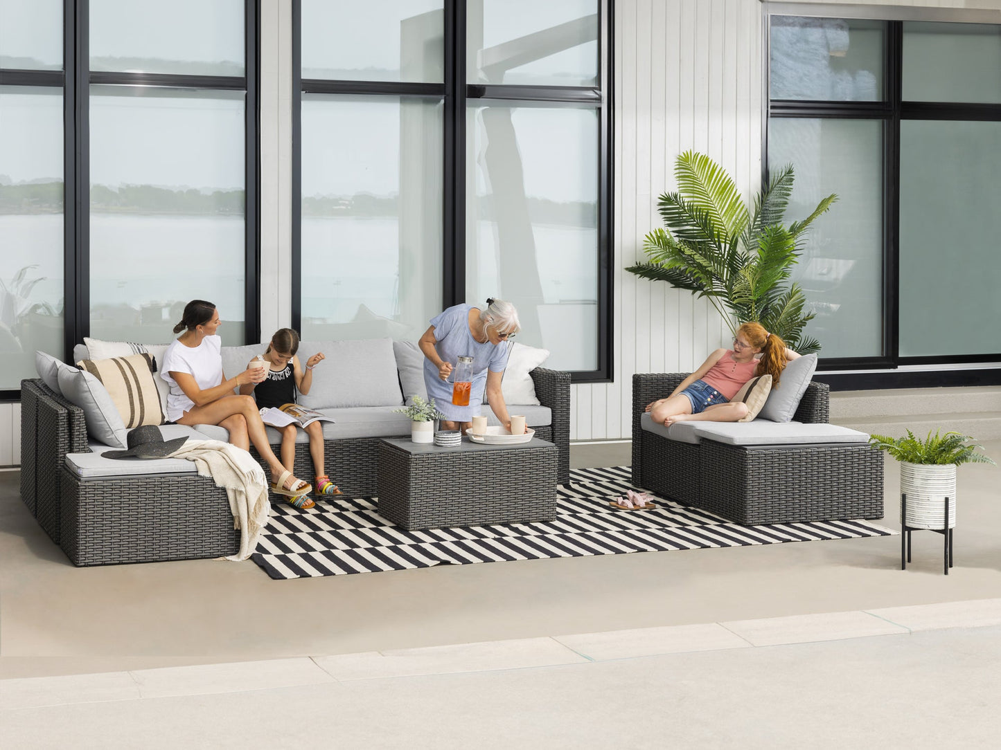 Transformer Patio Conversation Set - Modular 9 Piece to 15