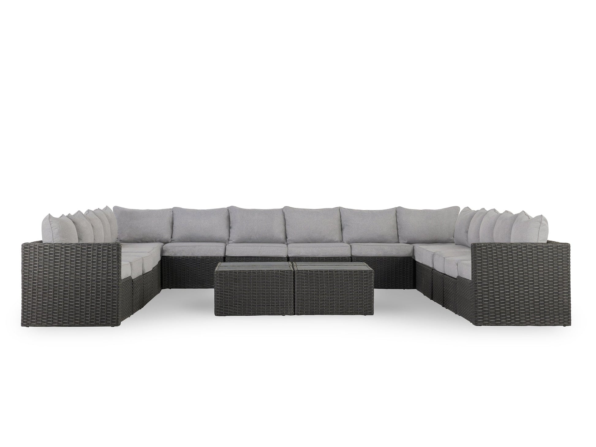 Grey Wicker / Grey Cushion::Gallery::Transformer Ultimate Outdoors Set - Grey Wicker with Grey Fabric Cushions