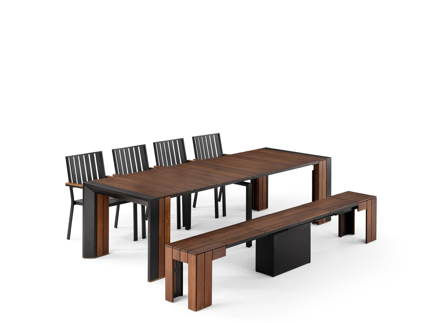 Dark Teak::Gallery::Transformer Patio Dining Set