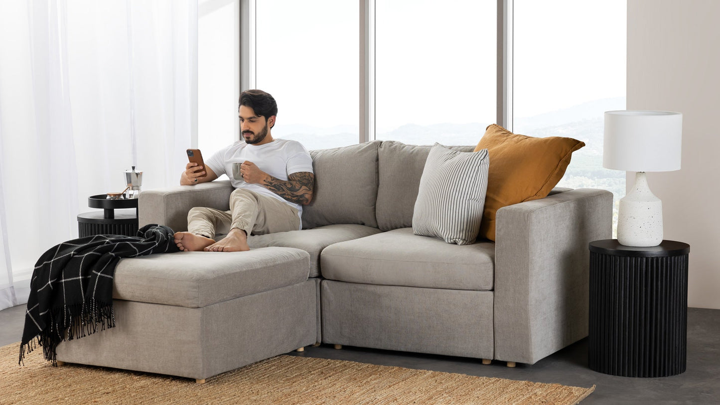 Transformer Couch™ 2 Seater L-Shaped Sectional with Ottoman