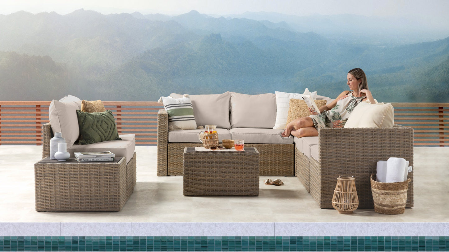 Transformer Patio Conversation Set - Modular 6 Piece to 10