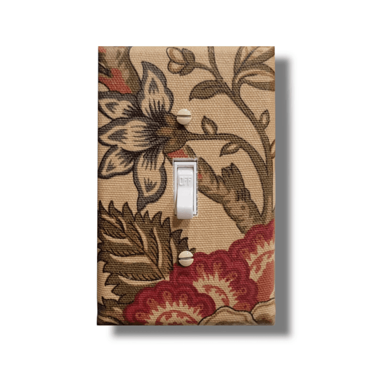 Beige Blossom Light Switch | Wall Plate | Outlet Covers | Toggle | Switchplate - Kustom Kreationz by Kila