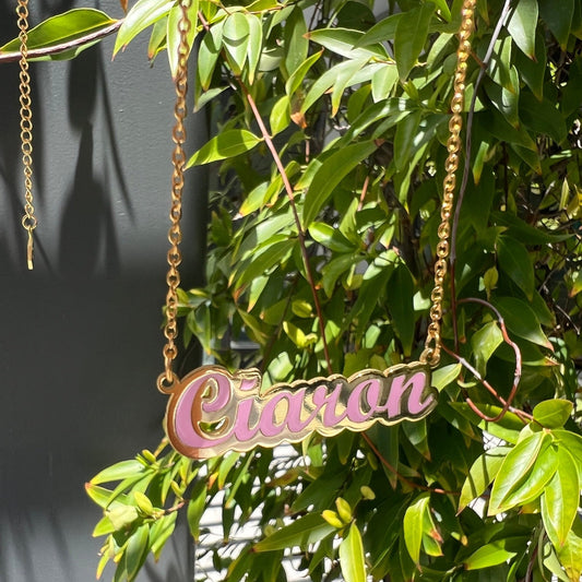 Custom "Euphoria" Enamel Cursive Necklace - Capsul