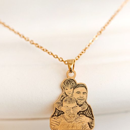 Custom Lasercut Portrait Necklace - Capsul