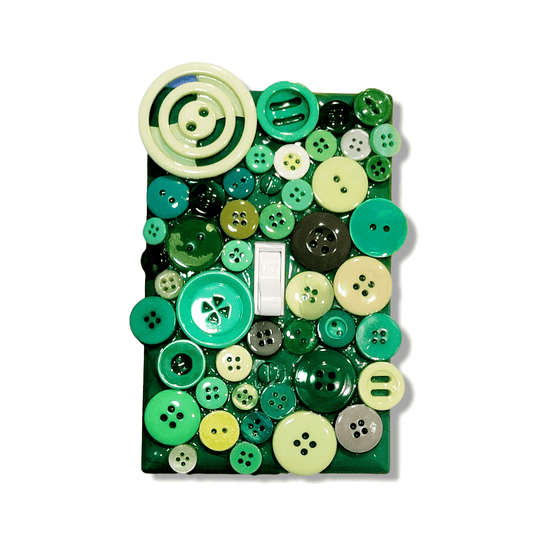 Green Buttons Light Switch | Wall Plate | Outlet Covers | Toggle | Switchplate - Kustom Kreationz by Kila