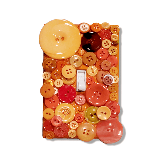 Happy Buttons - Orange Yellow Red Light Switch | Wall Plate | Outlet Covers | Toggle | Switchplate - Kustom Kreationz by Kila