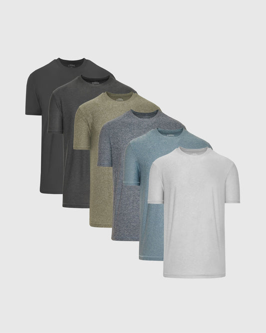 Heather Staple Short Sleeve Active Crew 6-Pack