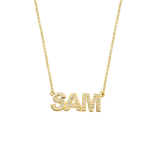 Personalized Pave Name Necklace - "The Samantha - Capsul